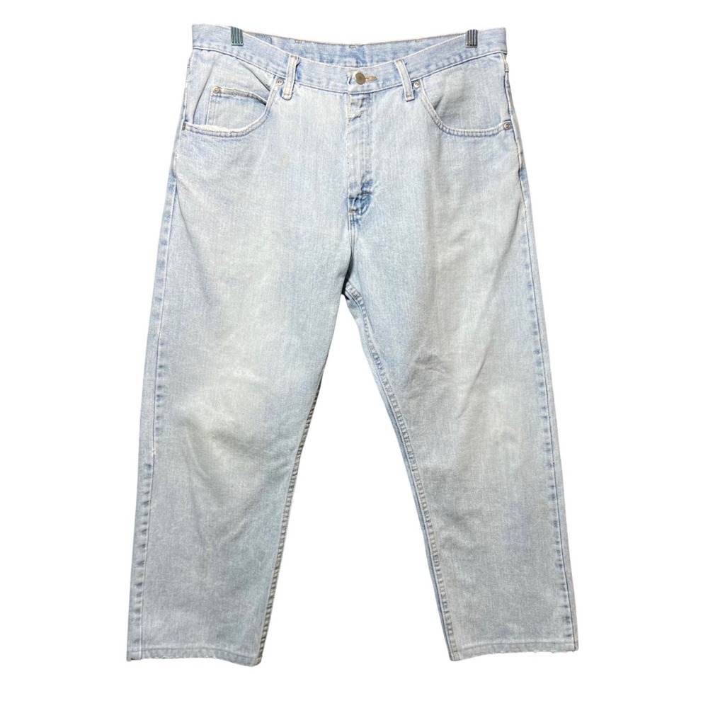 Vintage Wrangler Relaxed Fit Jeans Mens 36x29 Light Wash 90s Y2K Distressed